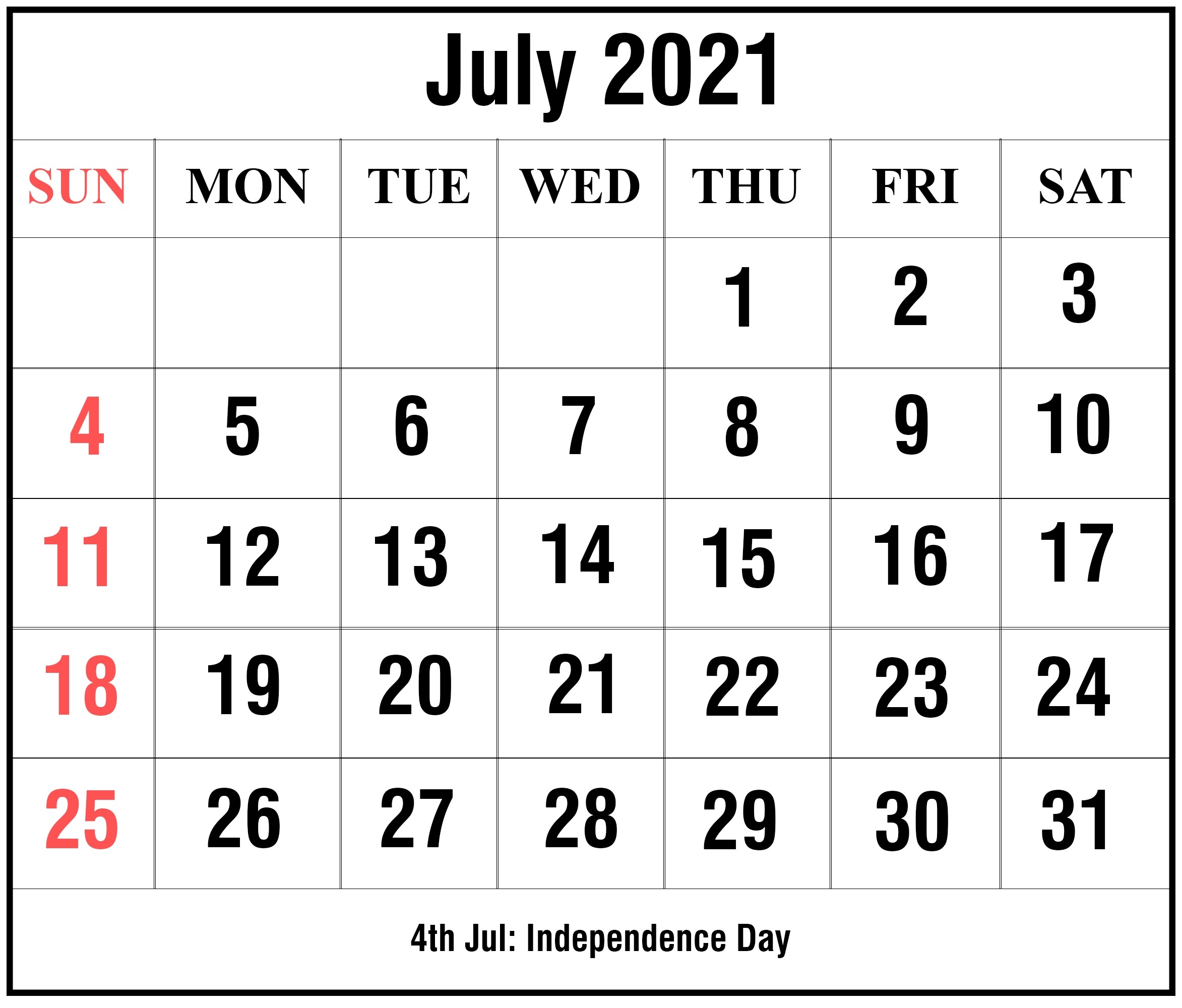 Free Editable Calendar 2021 July For All Users | Free Printable Calendar Monthly July 2021 Calendar Portrait