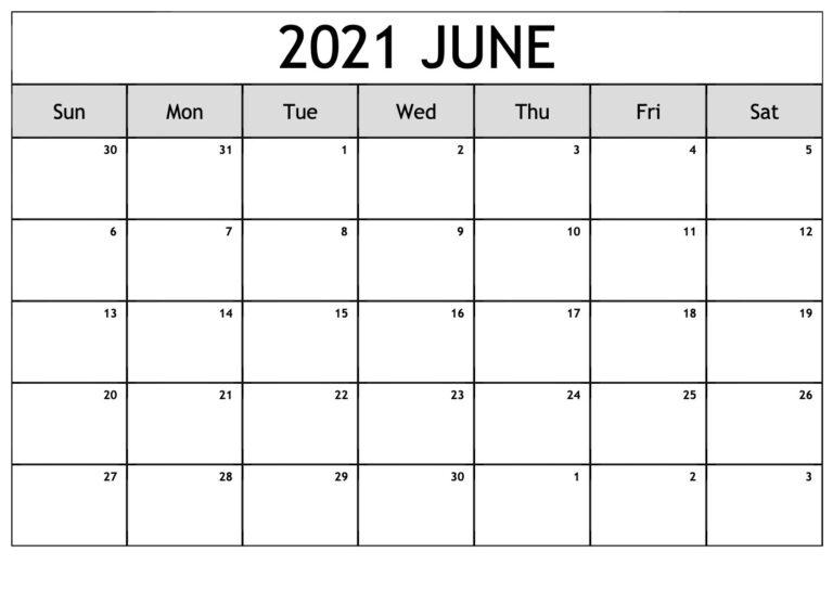 Free June 2021 Calendar With Holidays - Thecalendarpedia June 2021 Calendar With Holidays
