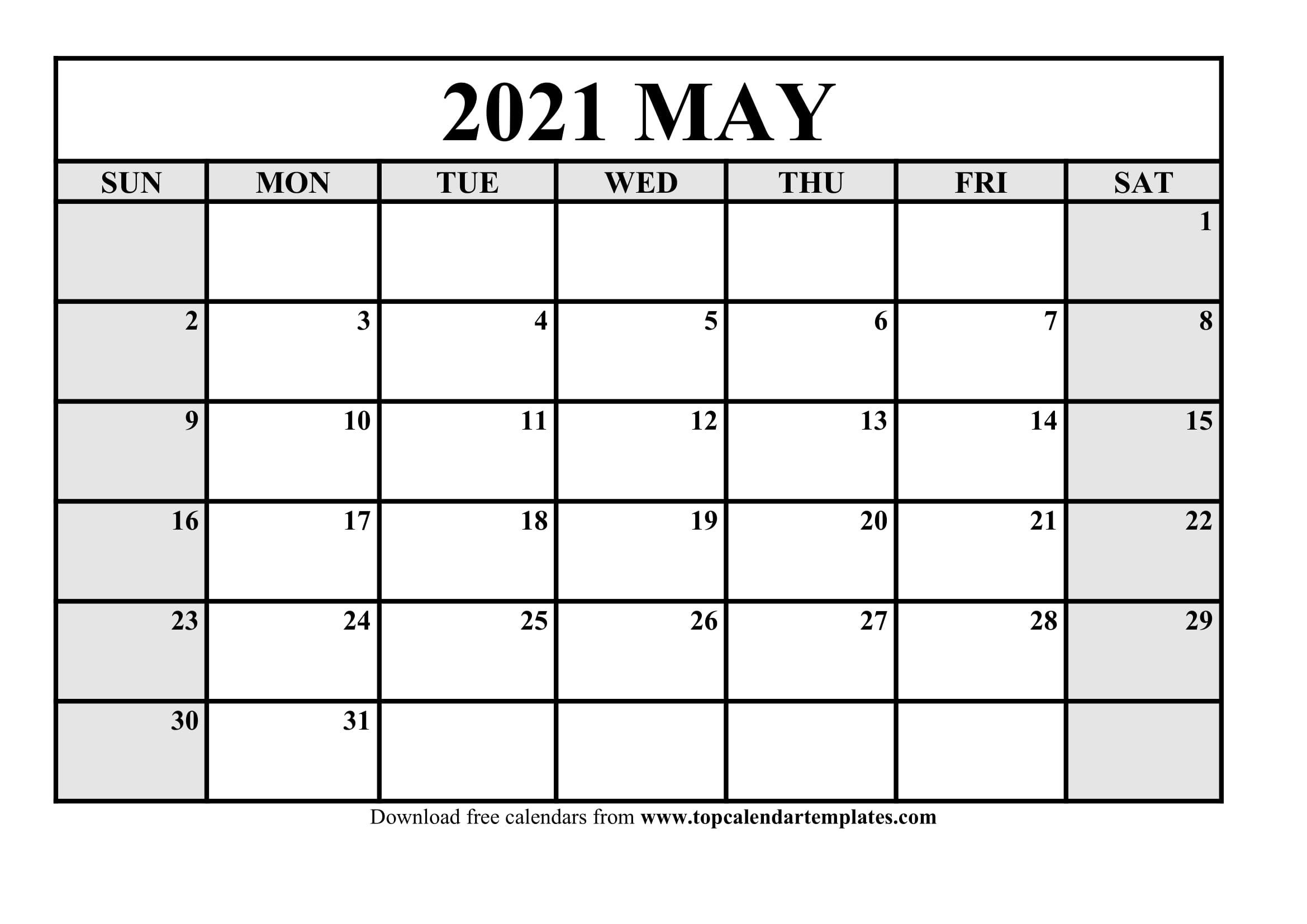 Free May 2021 Printable Calendar In Editable Format May-July 2021 Calendar