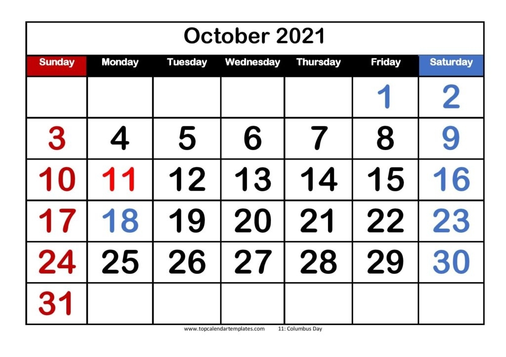 Free October 2021 Calendar Printable (Pdf, Word) Templates October 2021 Chinese Calendar