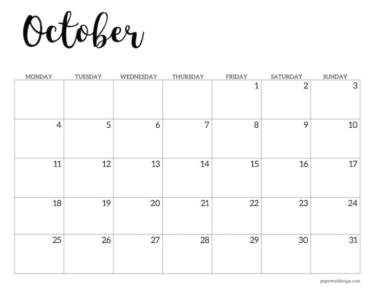 Free Printable 2021 Calendar - Monday Start | Paper Trail Design In 2020 | Calendar Printables July 2021 Calendar Monday Start
