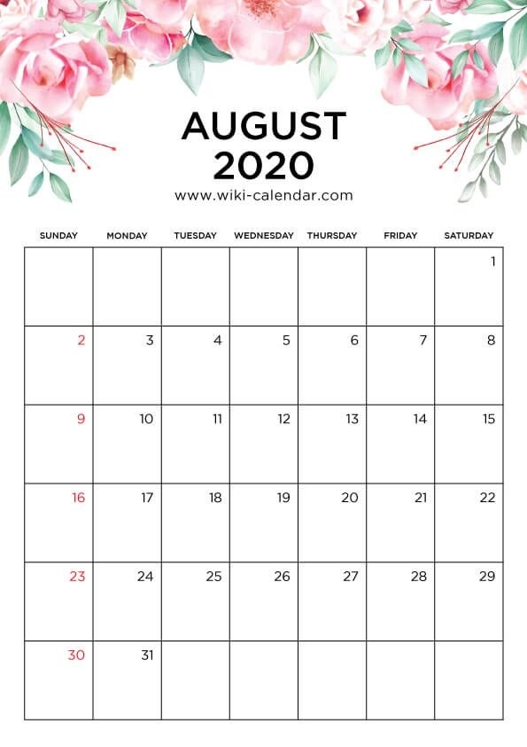 Free Printable August 2020 Calendar - Wiki-Calendar In 2020 | August Calendar, February Wiki June 2021 Calendar
