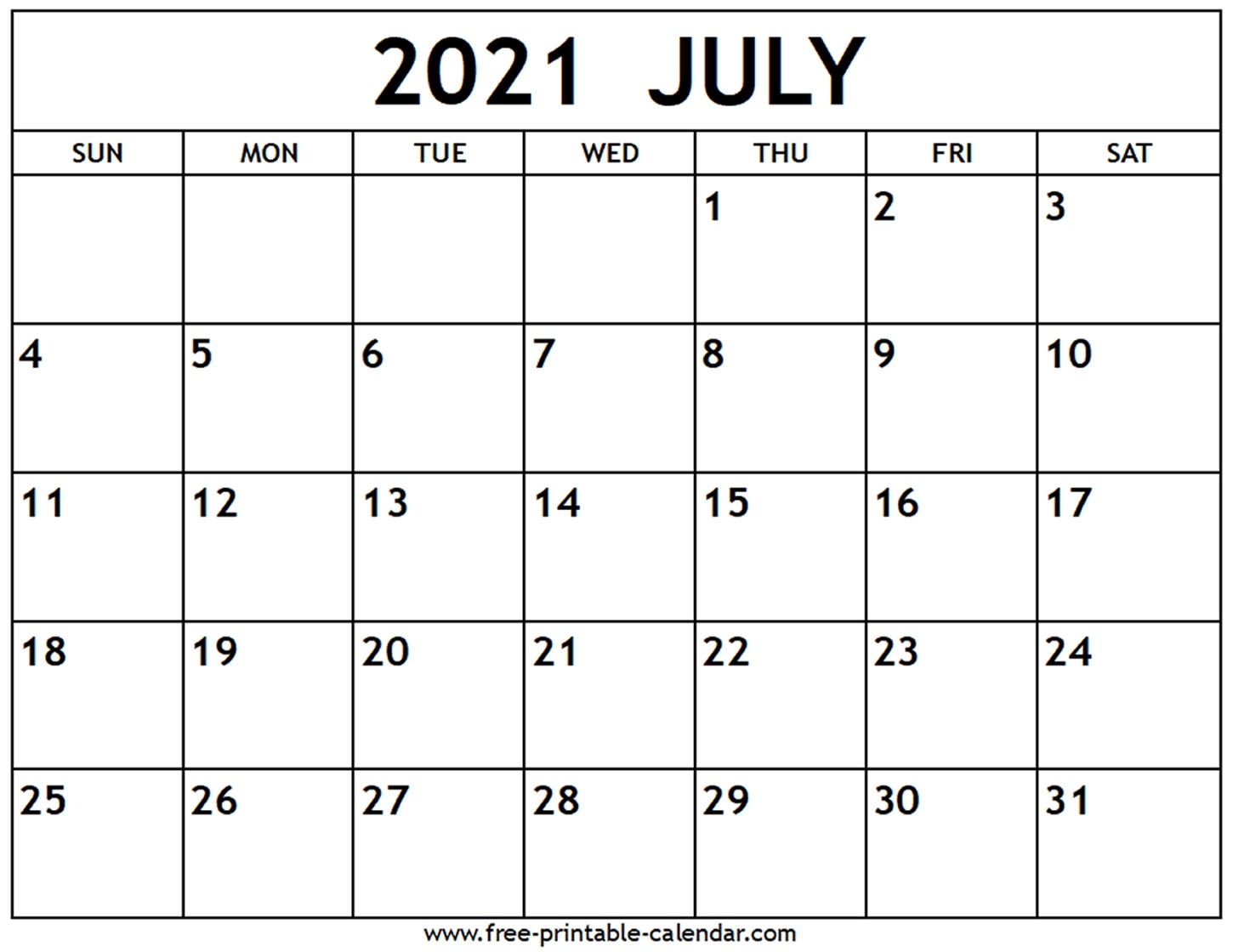 Free Printable Calendar July 2021 June 2021 | Free 2021 Printable Calendars July 2021 Calendar Download