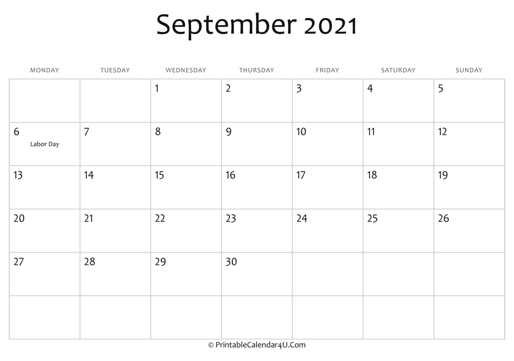 Free Printable Editable 2021 Calendar With Holidays September | Printable Calendar September 2021 Lunar Calendar