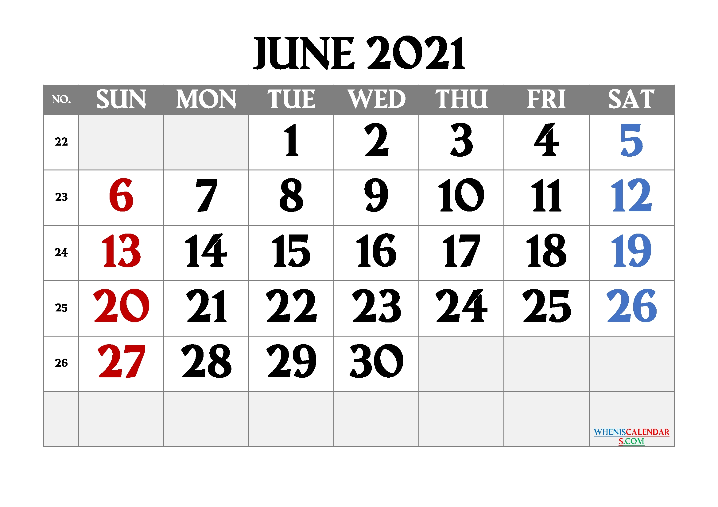 Free Printable June 2021 Calendar June 2021 Calendar Printable