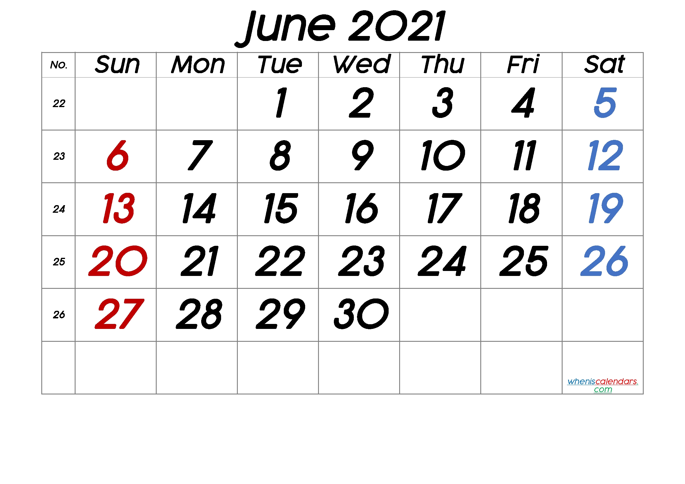 Free Printable June 2021 Calendar (Premium) June 2021 Calendar Printable