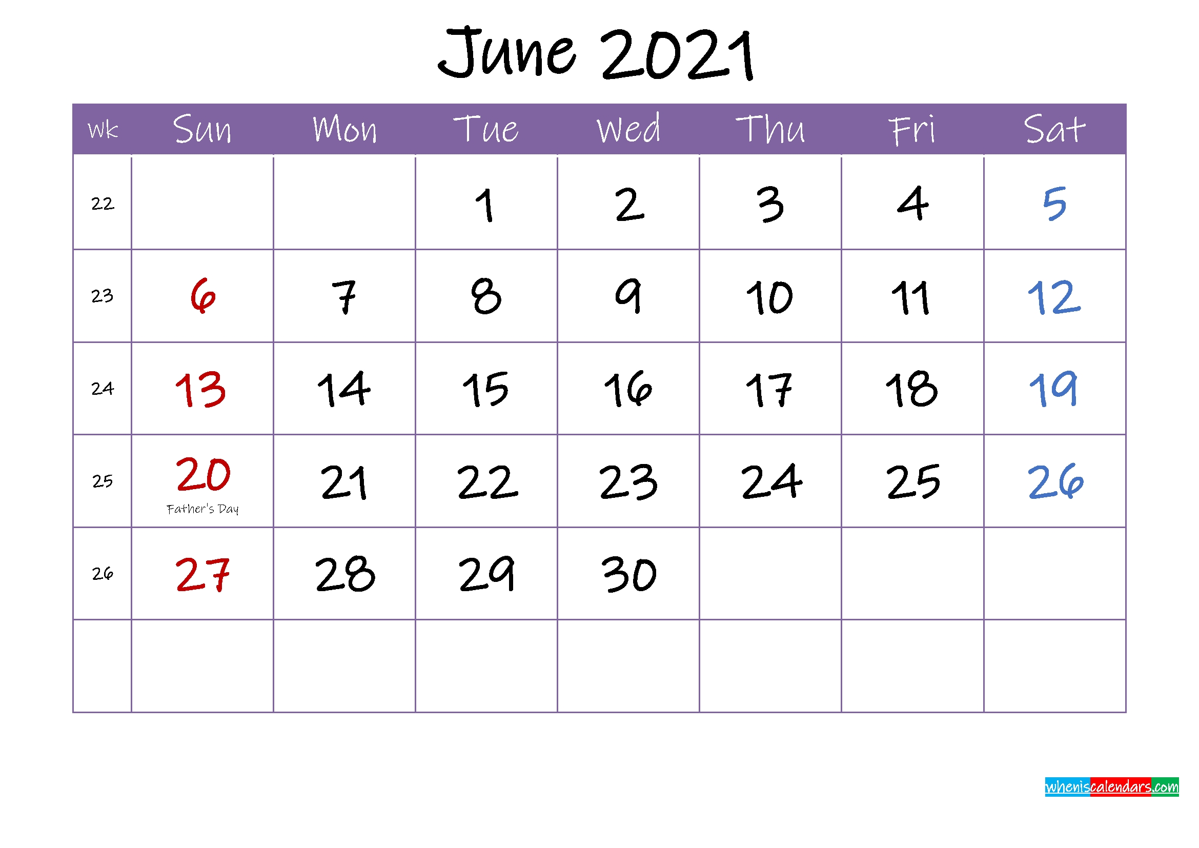 Free Printable June 2021 Calendar With Holidays Cute June 2021 Calendar