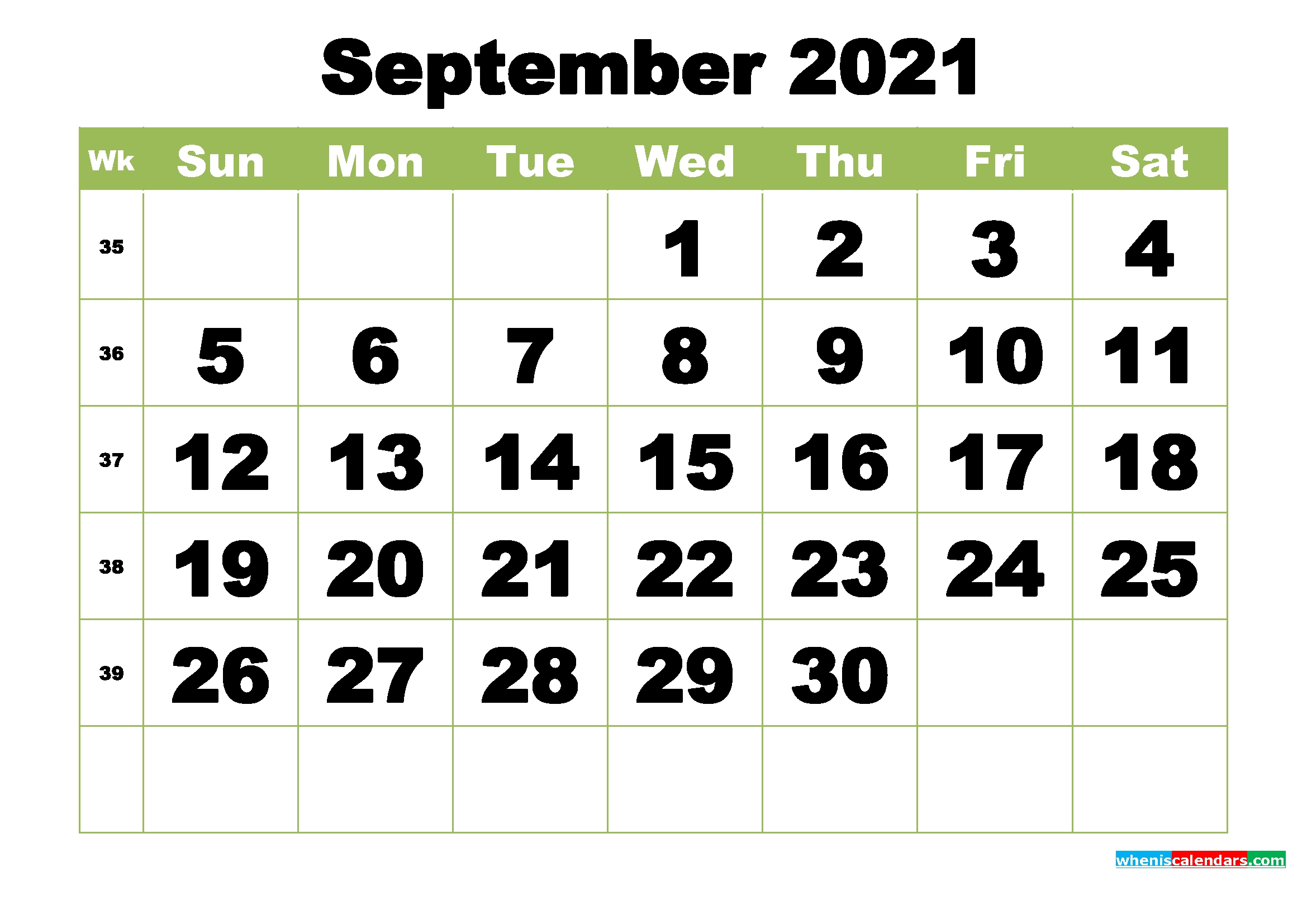 Free Printable Monthly Calendar September 2021 | Free Printable 2020 Calendar With Holidays Calendar For September And October 2021