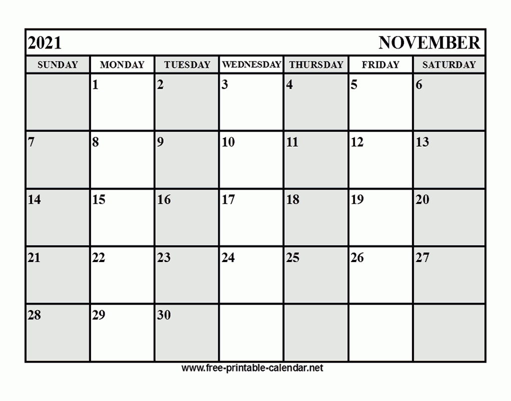 Free Printable November 2021 Calendar 2021 Calendar November Month