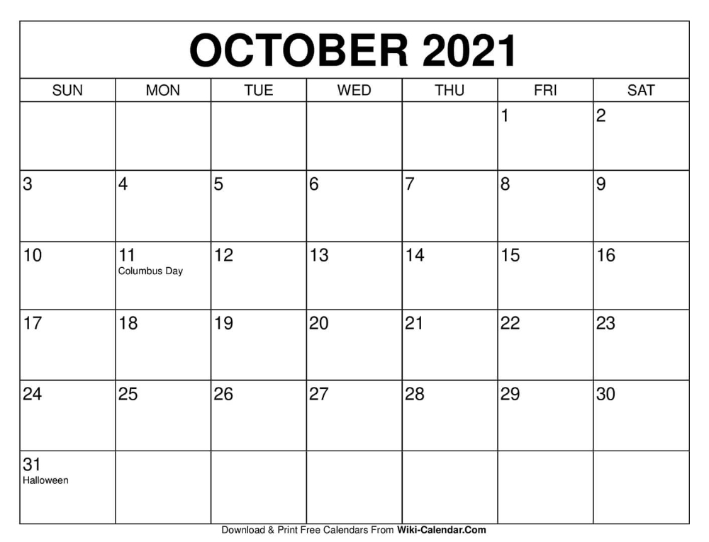 Free Printable October 2020 Calendars In 2020 | 2020 Calendar Template, August Calendar, Calendar Wiki June 2021 Calendar