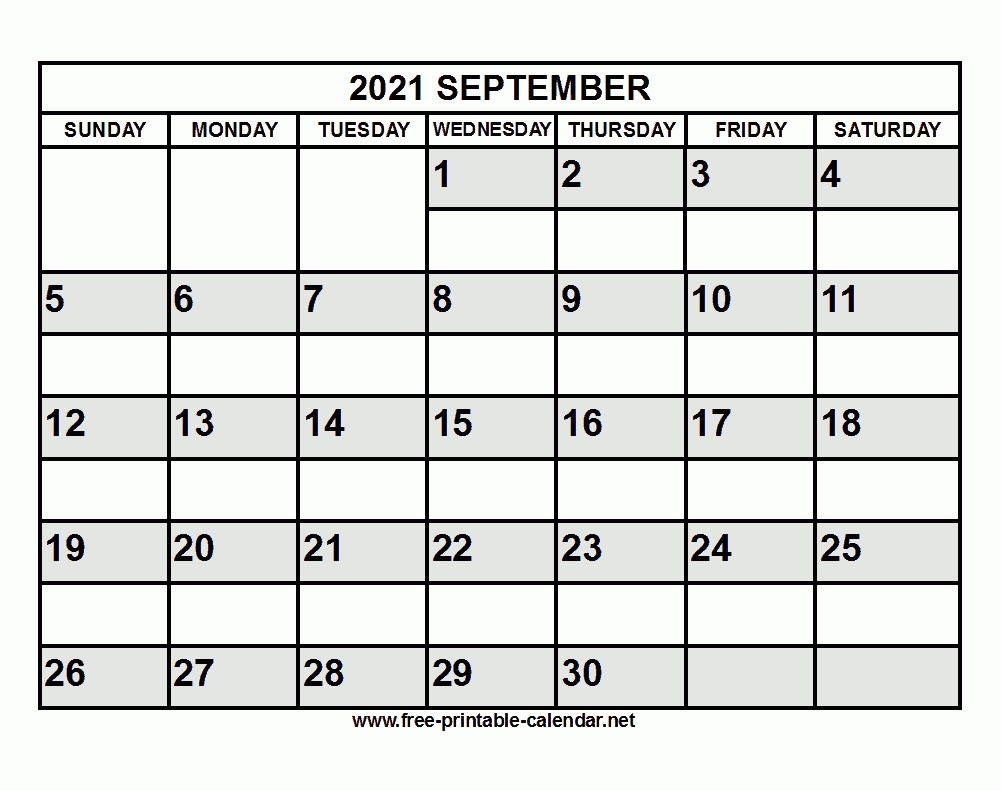 Free Printable September 2021 Calendar Calendar Events September 2021