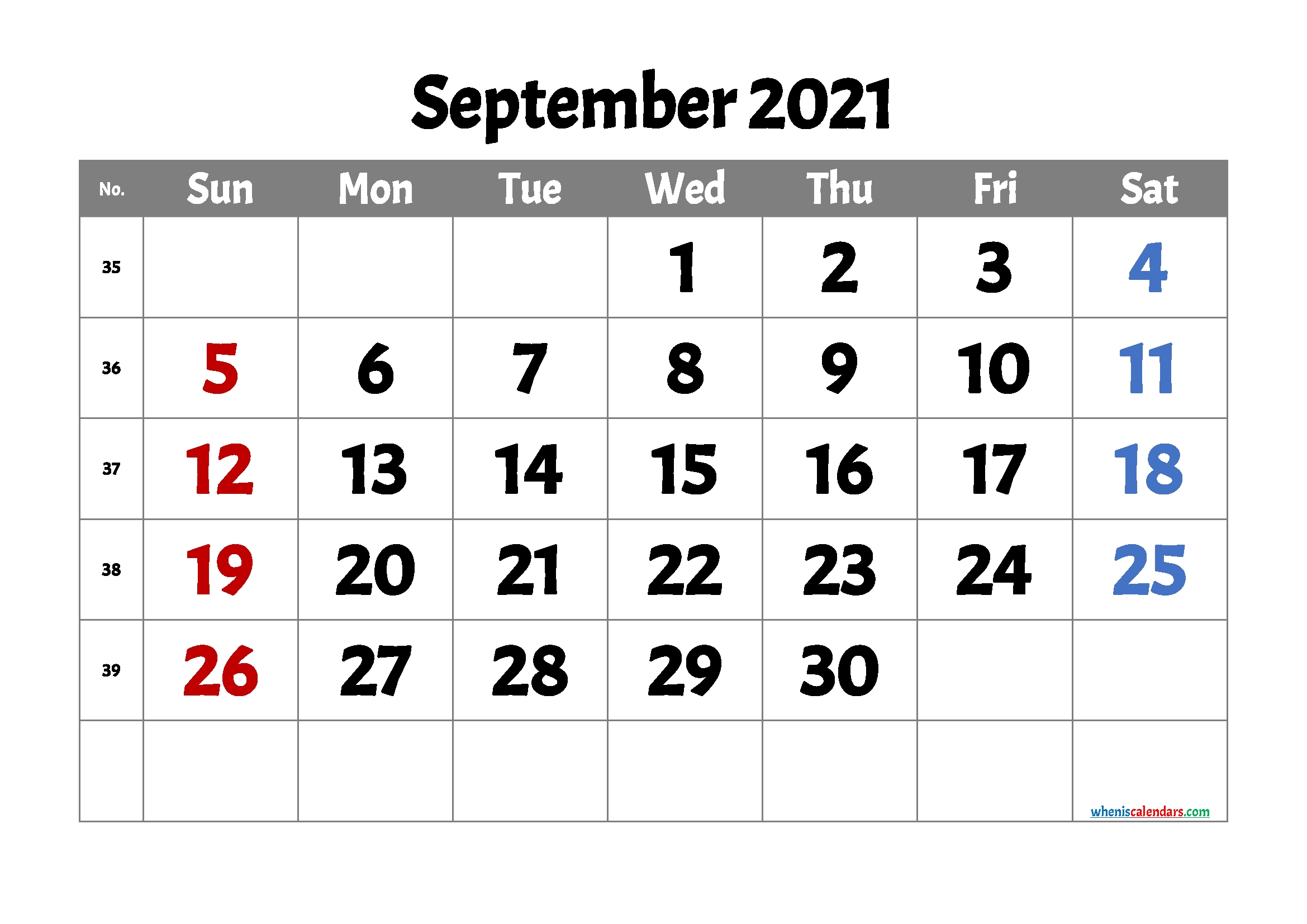 Free Printable September 2021 Calendar September 2021 Calendar With Holidays Usa