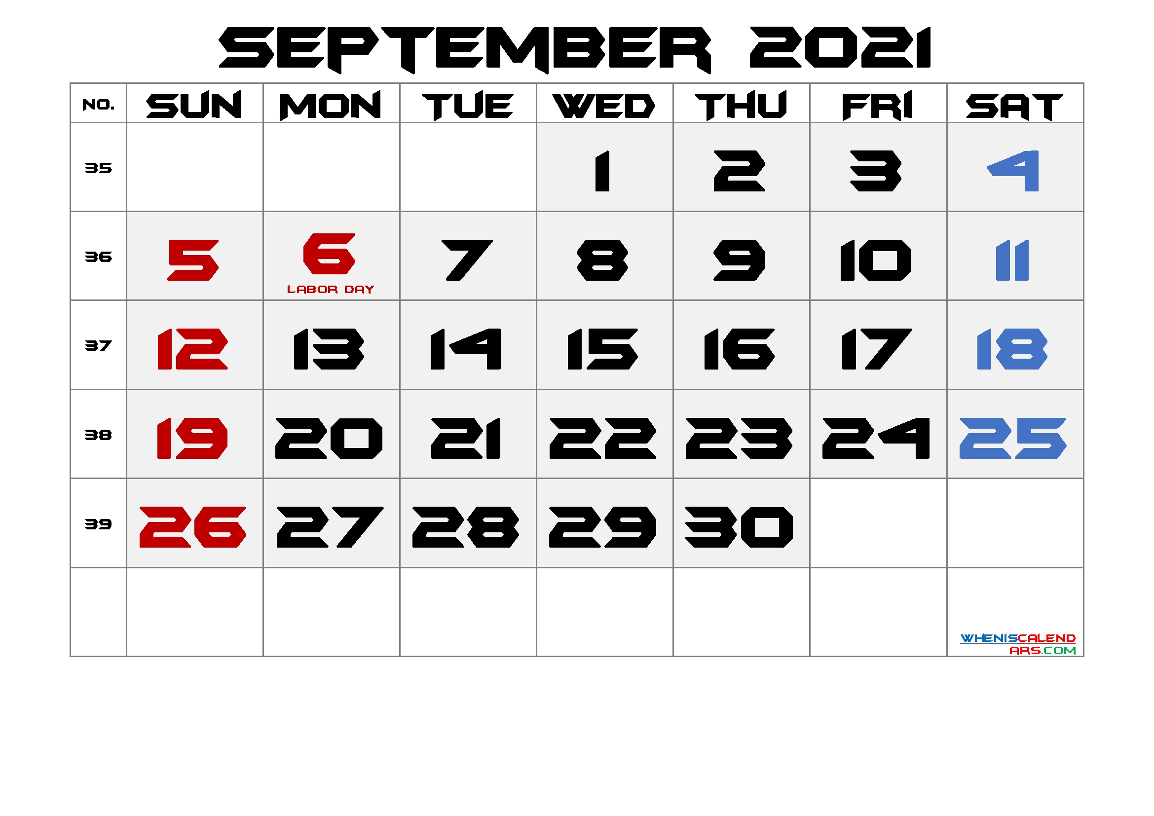 Free Printable September 2021 Calendar With Holidays September 2021 Calendar With Holidays