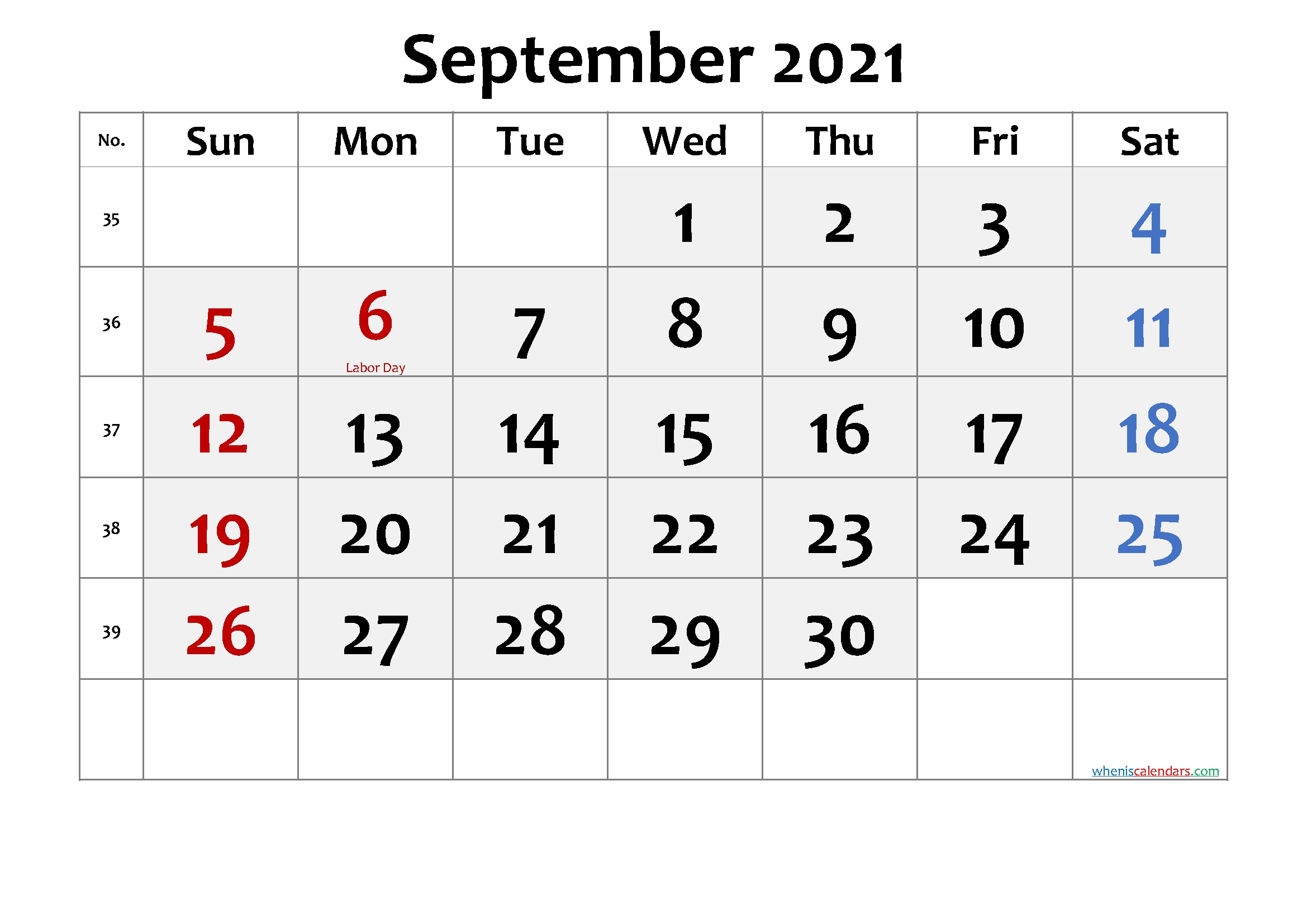 Free Printable September 2021 Calendar With Holidays-Template No.cd21M57 September 2021 Calendar With Holidays Usa