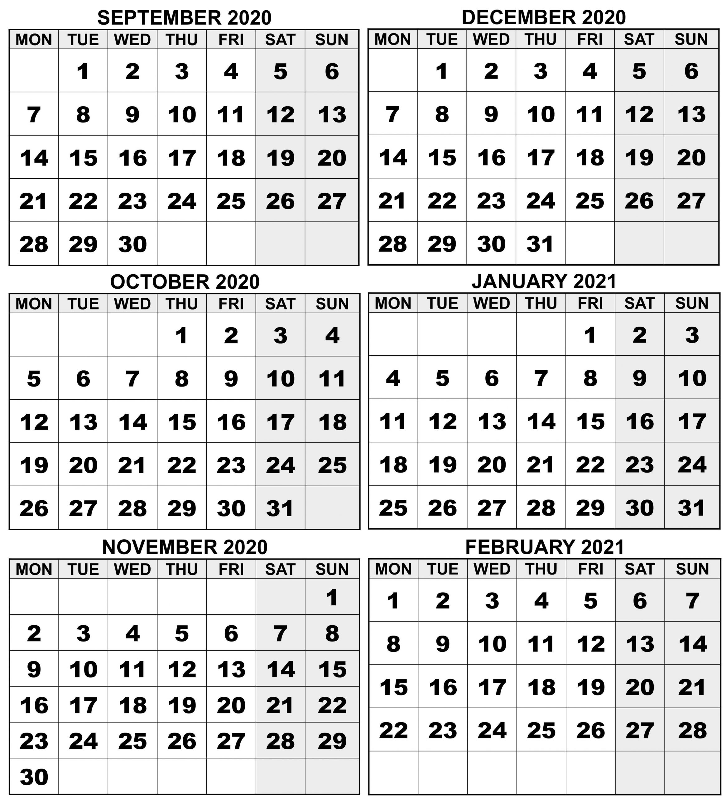 Free September 2020 To February 2021 Calendar Word With Notes - One Platform For Digital Calendar September 2020 To February 2021