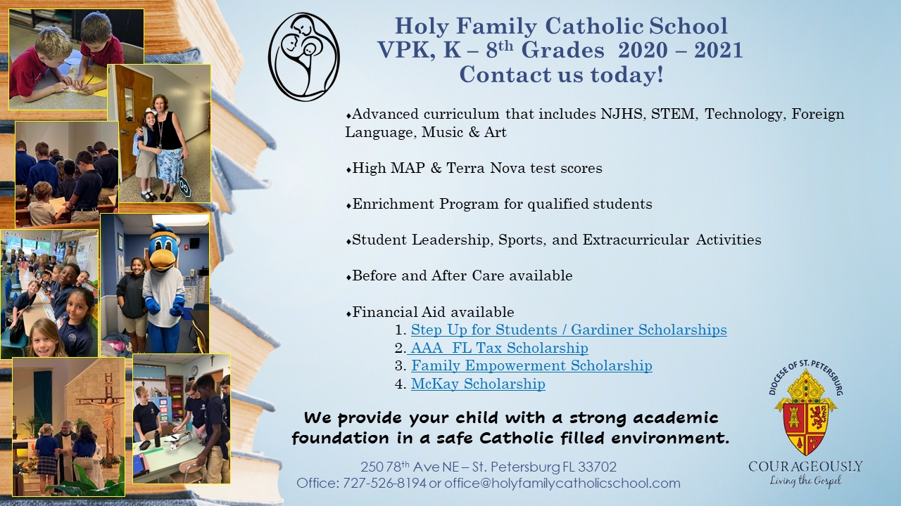 Holy Family Catholic School In St Petersburg College Calendar 2021 - Printable Calendar 2020-2021 June 2021 Catholic Calendar