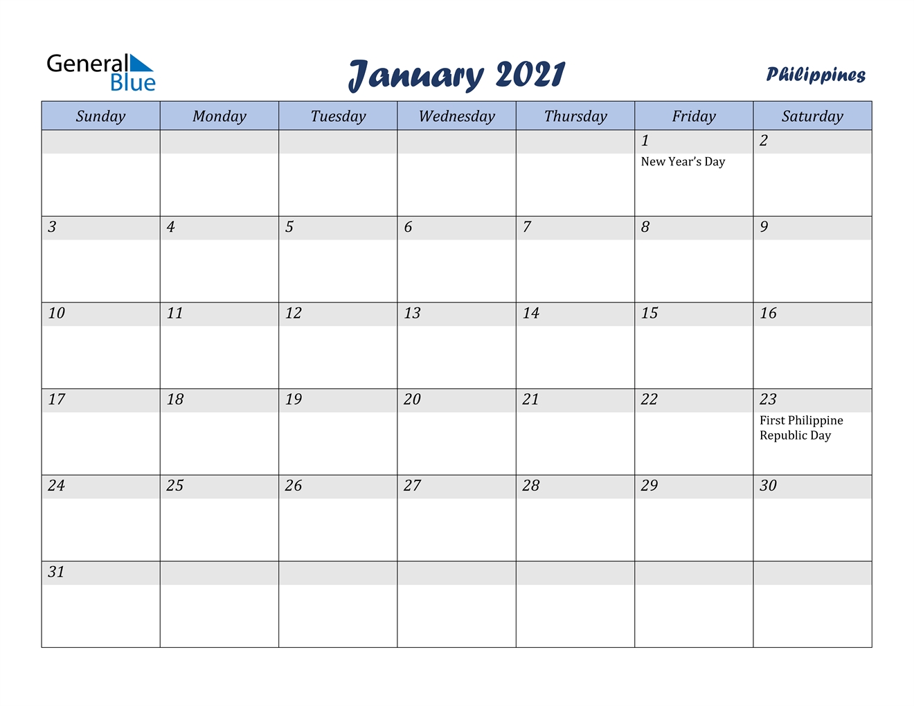 January 2021 Calendar - Philippines August 2021 Calendar Philippines