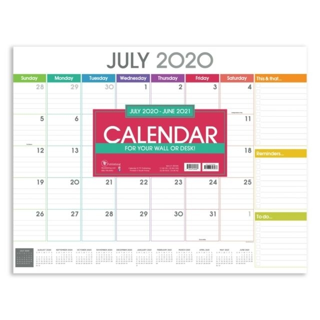 July 2020 - June 2021 Rainbow Blocks Large Desk Pad Monthly Calendar Blotter For Sale Online | Ebay July 2020-June 2021 Desk Calendar