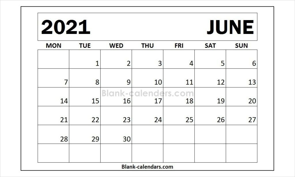 June 2021 Calendar Monday Start | Calendar Template, 2021 Calendar, Yearly Calendar Template June 2021 Calendar Monday Start