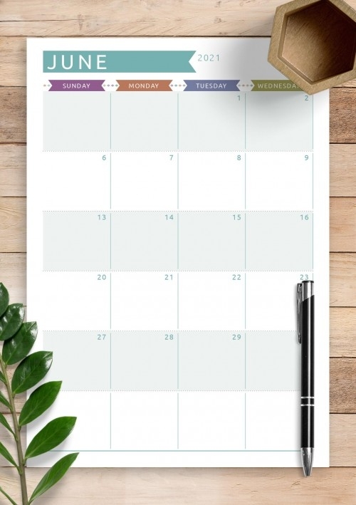 June 2021 Calendar Templates - Download Pdf Daily Calendar 2021 June