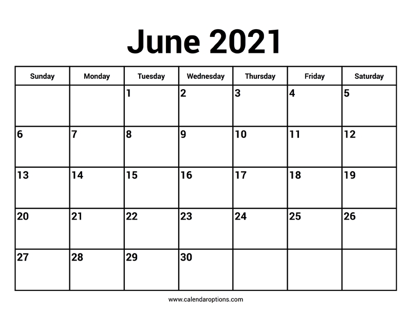 June 2021 Calendars - Calendar Options February To June 2021 Calendar