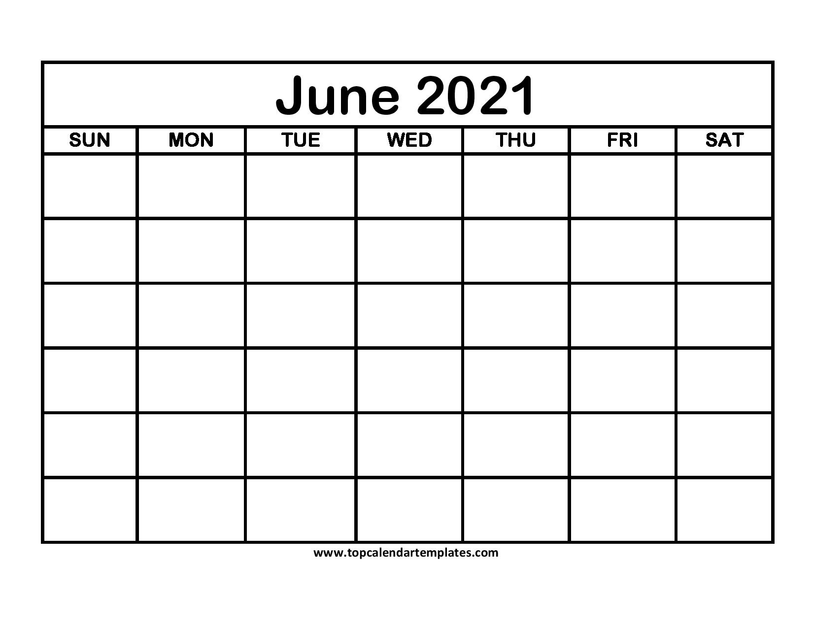 June 2021 Printable Calendar - Monthly Templates June 2021 Calendar Doc