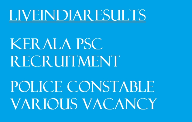 Kerala Psc Recruitment 2021 Police Constable 135 Vacancy Jobs Psc Exam Calendar December 2021