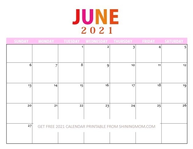 Lovely 2021 Printable Calendar Pdf To Use For Free! In 2020 | Printable Calendar Pdf, Calendar Cute June 2021 Calendar