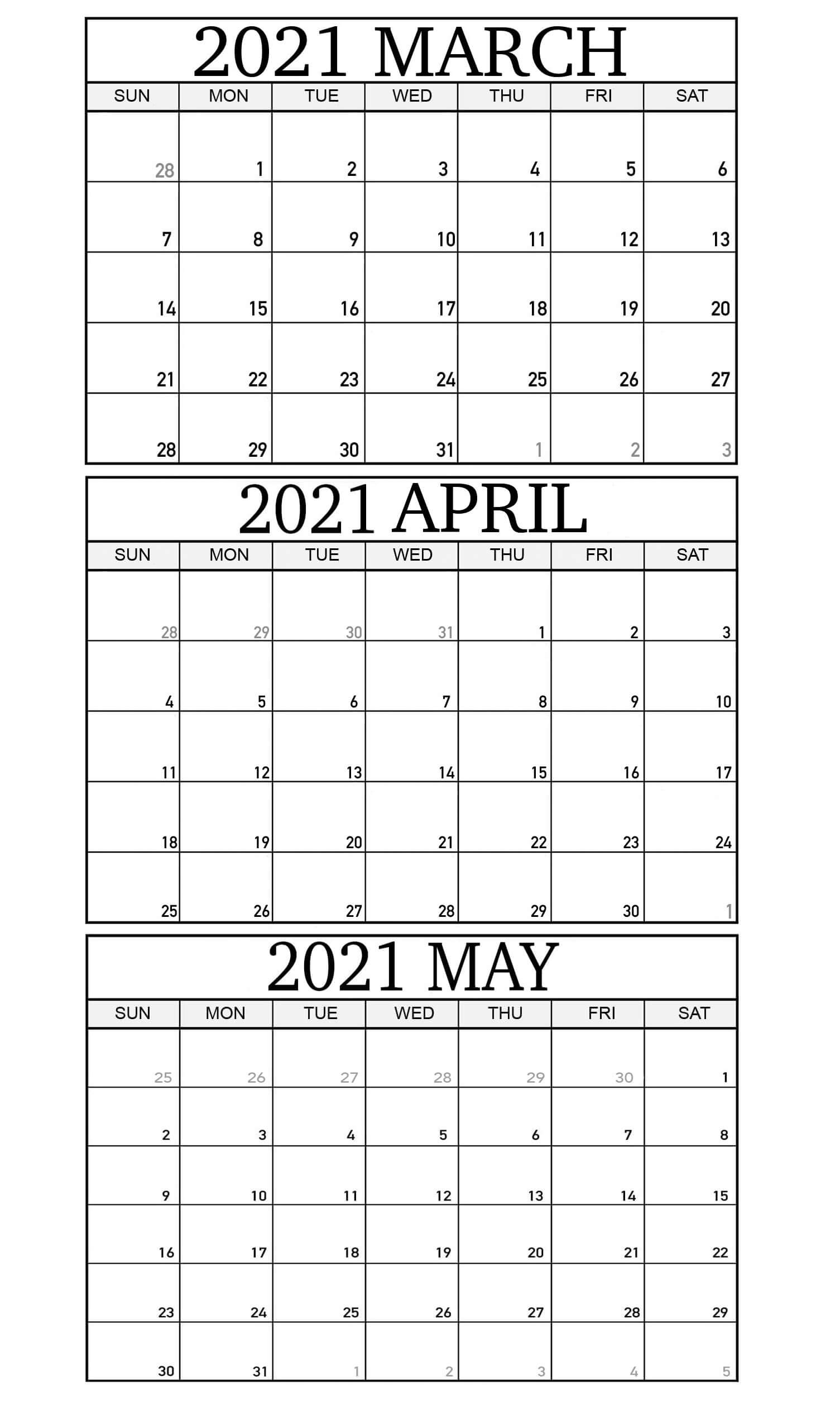 March To May 2021 Calendar Free Printable Pdf - Web Galaxy Coder March To May 2021 Calendar Free March To June 2021 Calendar