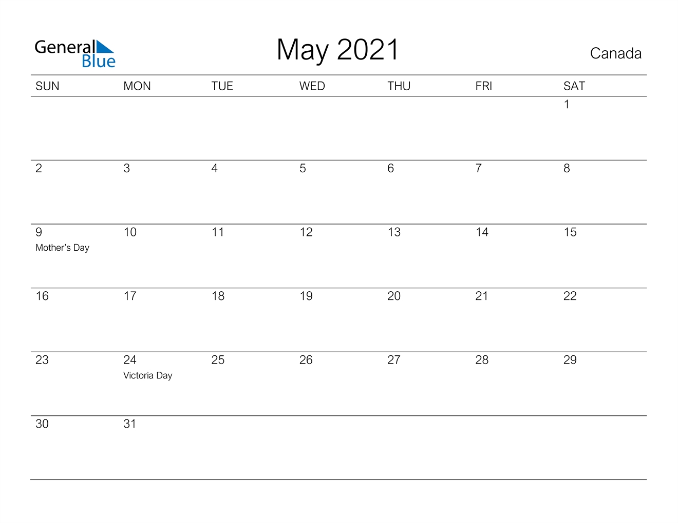May 2021 Calendar - Canada October 2021 Calendar With Holidays Canada