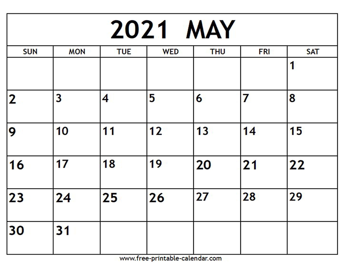 May 2021 Calendar - Free-Printable-Calendar May-July 2021 Calendar