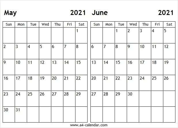 May June 2021 Calendar Printable - May 2021 Calendar Word May Thru August 2021 Calendar