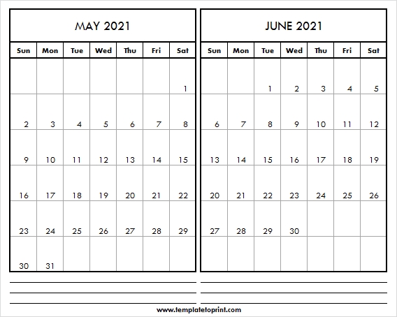 May June 2021 Calendar Word | Blank Printable Calendar 2021 Printable May And June 2021 Calendar