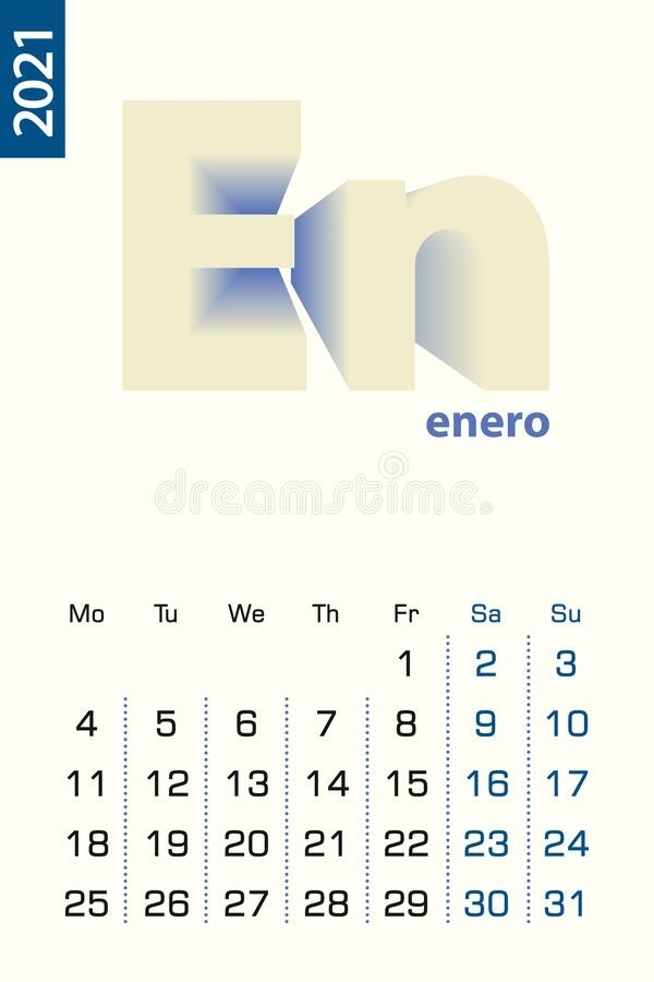 Minimalist Calendar Template For August 2020, Vector Calendar In English Stock Vector June 2021 Calendar In Spanish