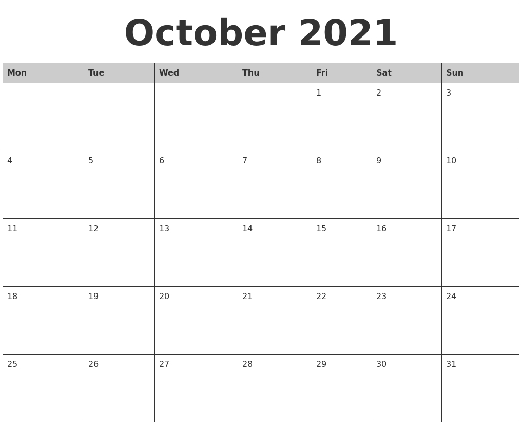 Mon To Sun Calendar June 2021 Print | Printable Calendar Template 2021 Show Calendar For June 2021