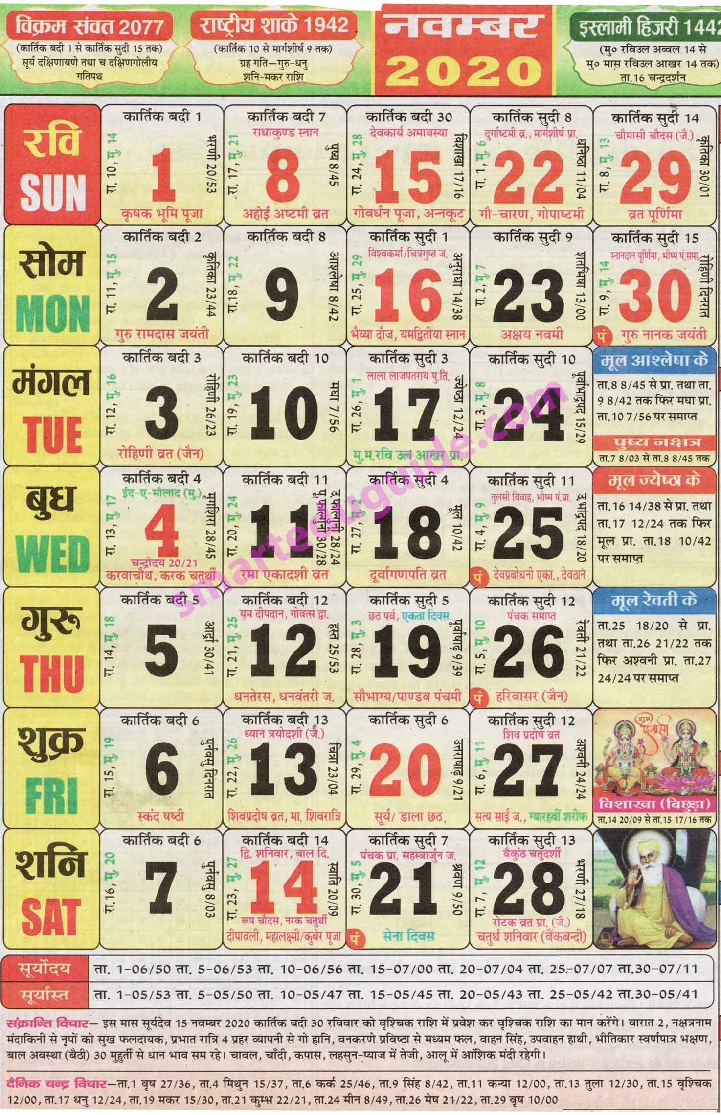 November 2020 Hindu Calendar In Hindi | Get Free Calendar June 2021 Calendar Thakur Prasad