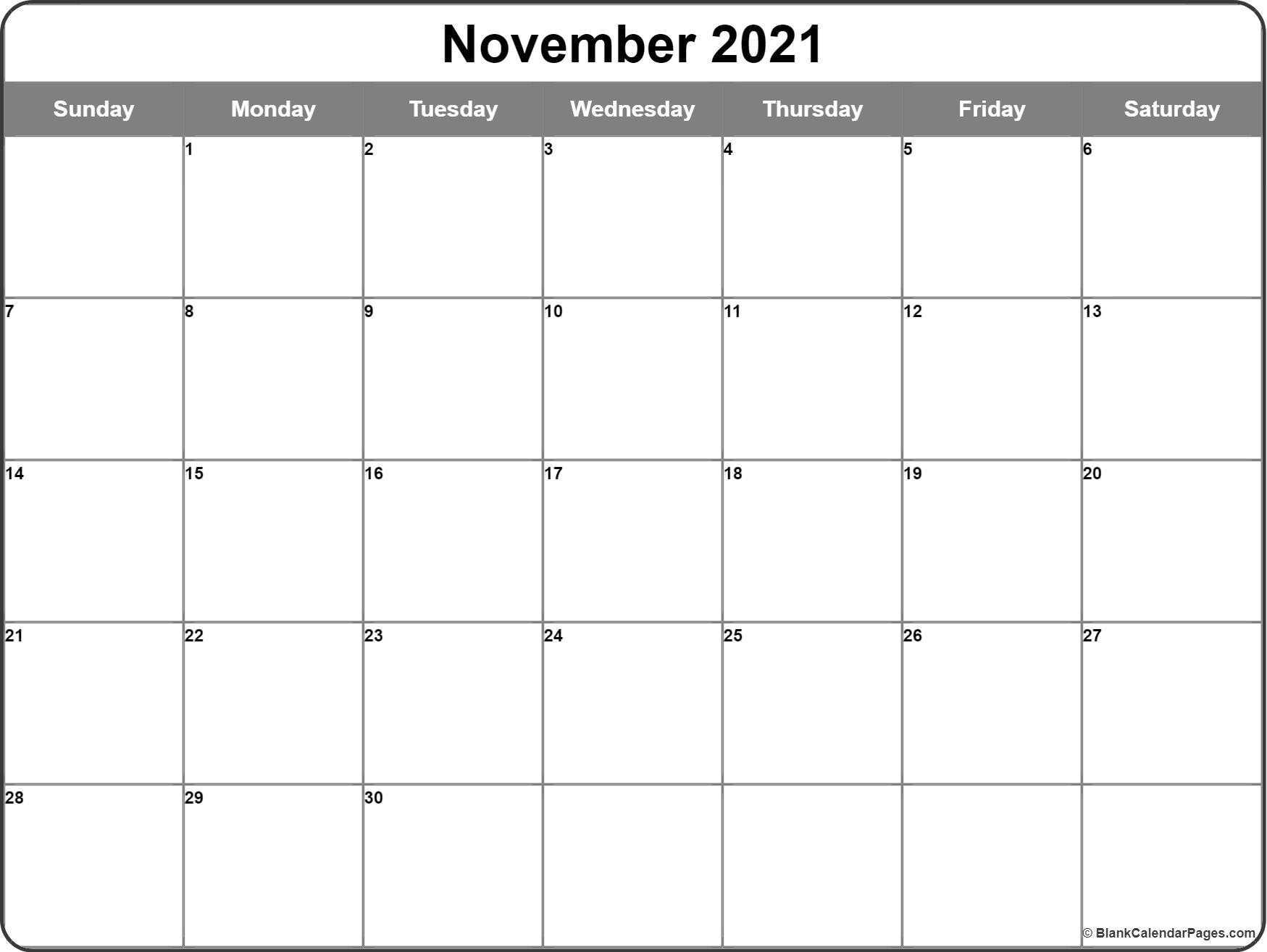 November 2021 Calendar | 56+ Templates Of 2021 Printable Calendars 2021 Calendar November Month