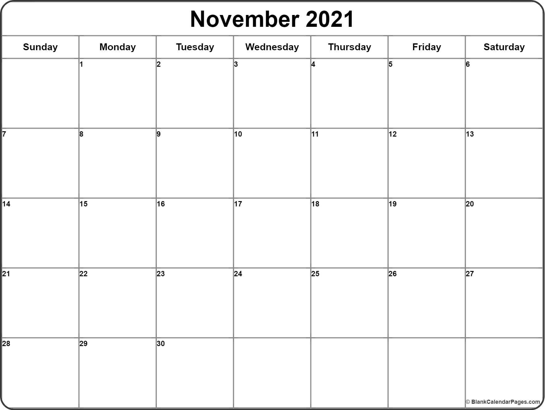 November 2021 Calendar | 56+ Templates Of 2021 Printable Calendars 2021 Calendar Of November