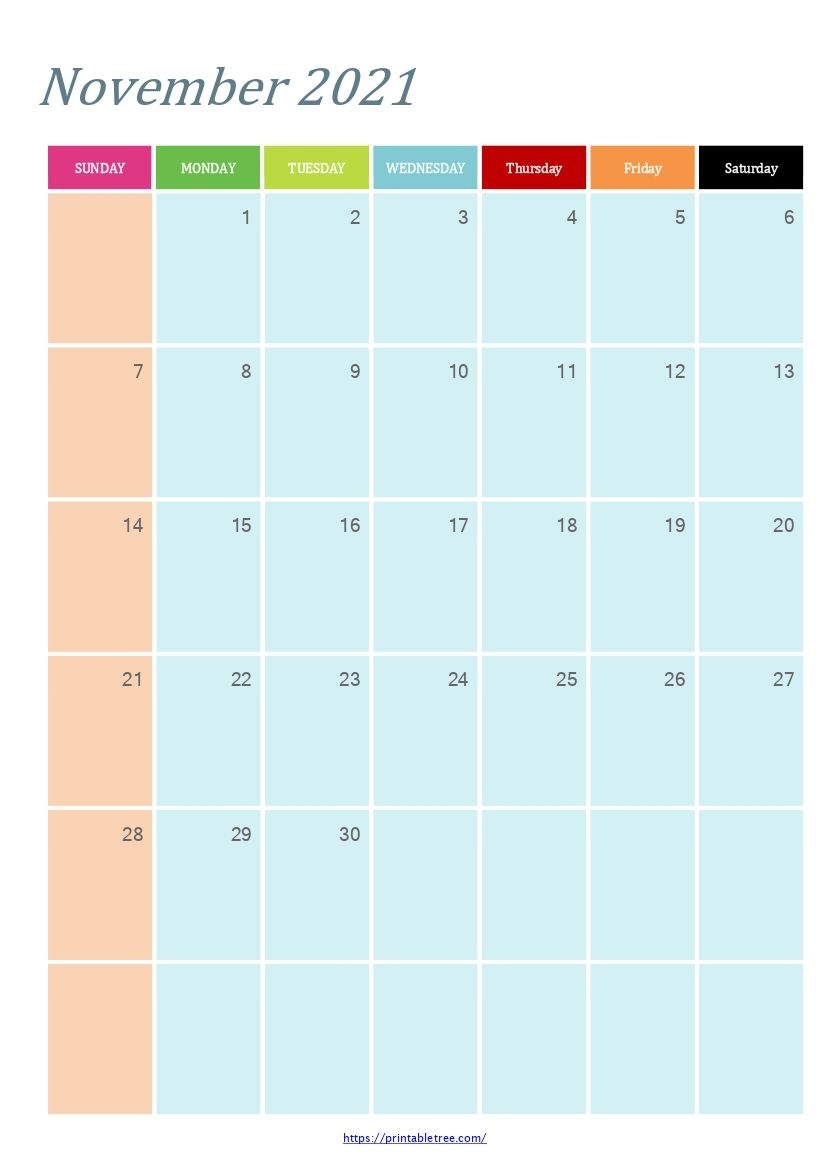November 2021 Printable Calendar Templates November 2021 Blank Calendar
