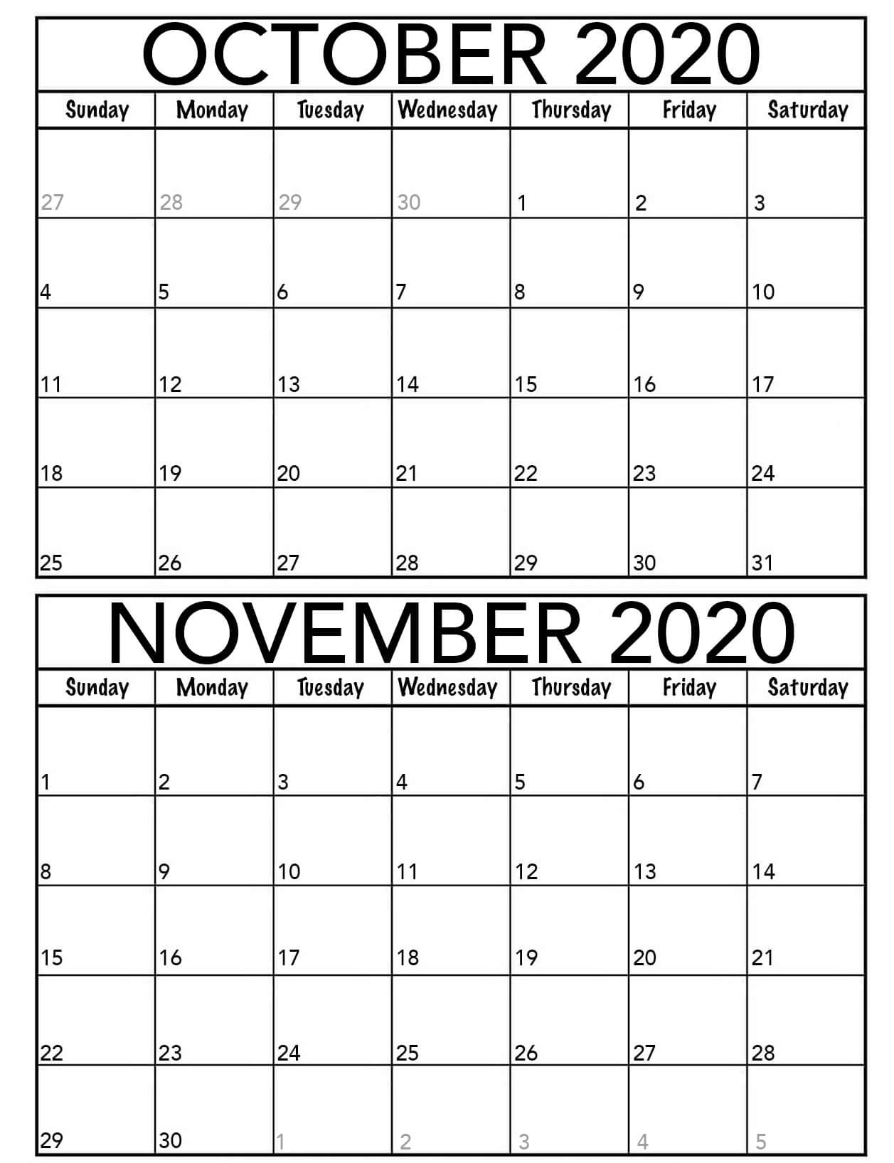 October 2020 September 2021 Calendar Printable Blank Calendar Template October 2020 September 2021 Calendar Printable Blank Calendar Template