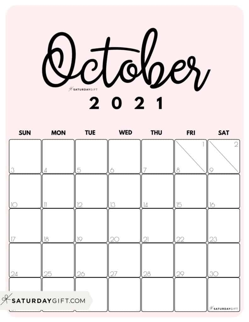 October 2021 Calendar For Kids | Month Calendar Printable October 2021 Calendar Free Printable