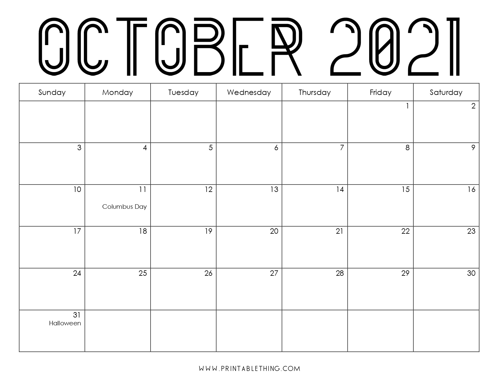 October 2021 Calendar Pdf, October 2021 Calendar Image Free October 2021 Calendar With Holidays Canada