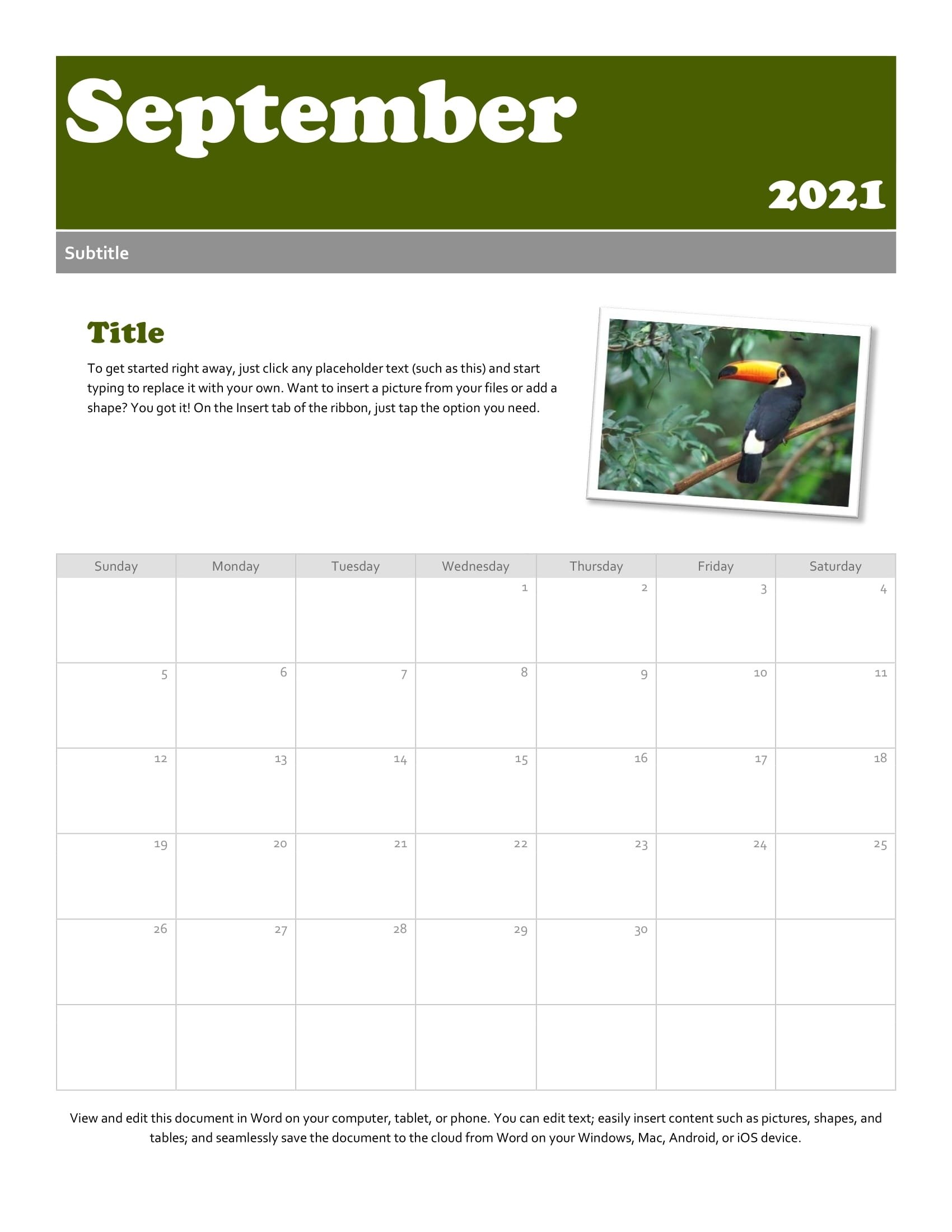 Print A Calendar For September 2021 - Printable Calendar Template 2020 2021 September 2020 To January 2021 Calendar