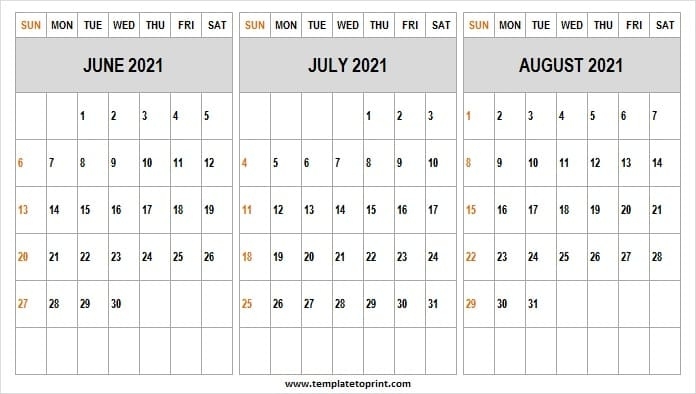 Print Free June To August 2021 Calendar - Printable Calendar 2021 Printable Calendar June July August 2021