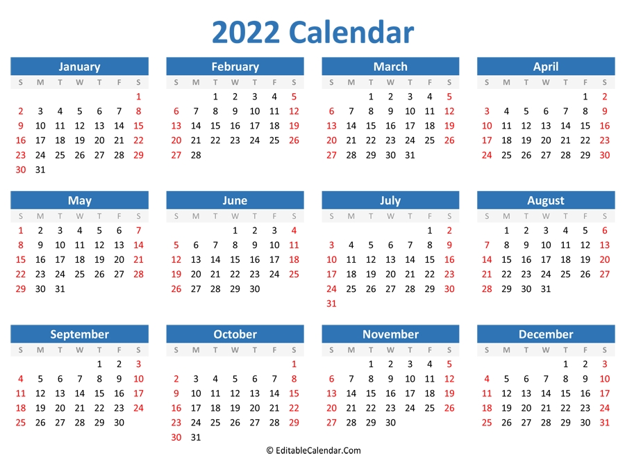 Printable 2022 Calendar (Landscape Orientation) General Blue October 2021 Calendar