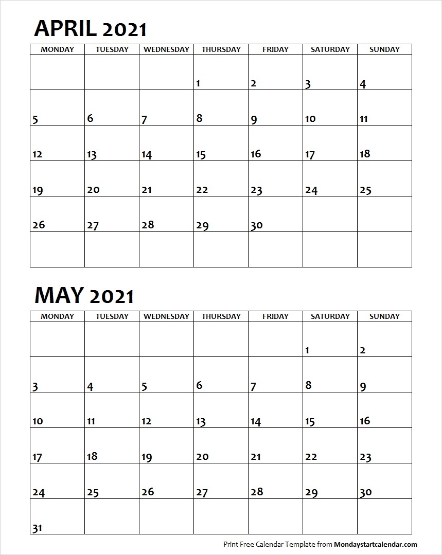 Printable April May 2021 Calendar | Free Printable Calendar April - June 2021 Calendar