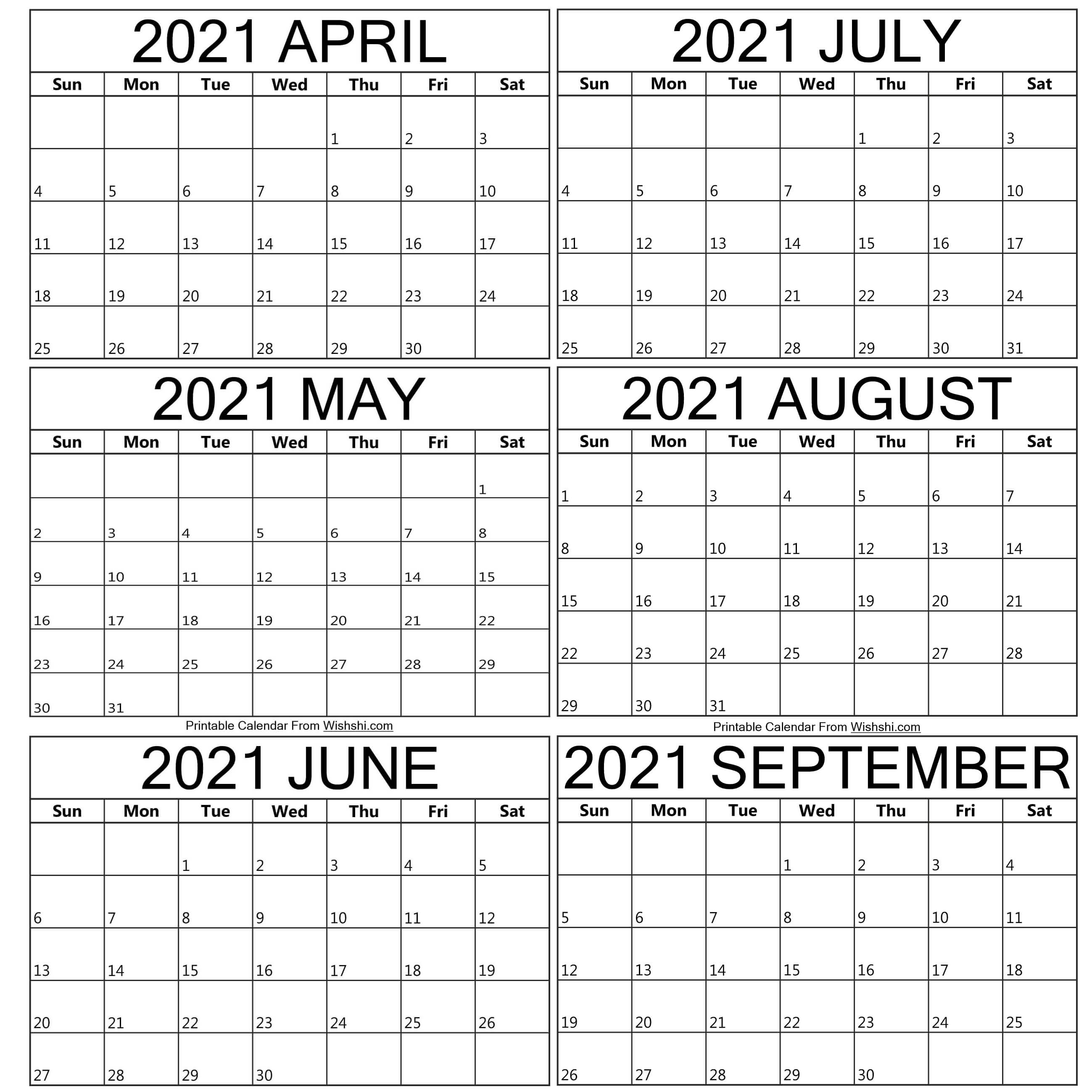 Printable April To September 2021 Calendar - Free Printable Calendars Printable April To September 2021 Calendar Panchang