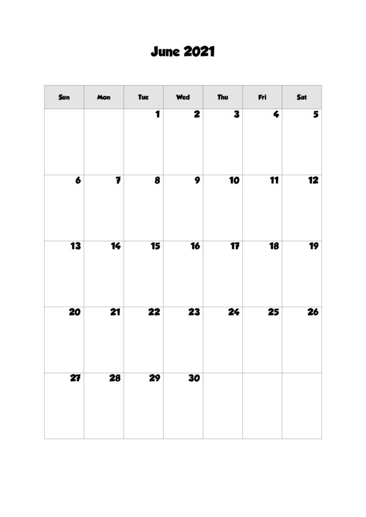 Printable Calendar June 2021, Printable 2021 Calendar With Holidays June 2021 Calendar Doc