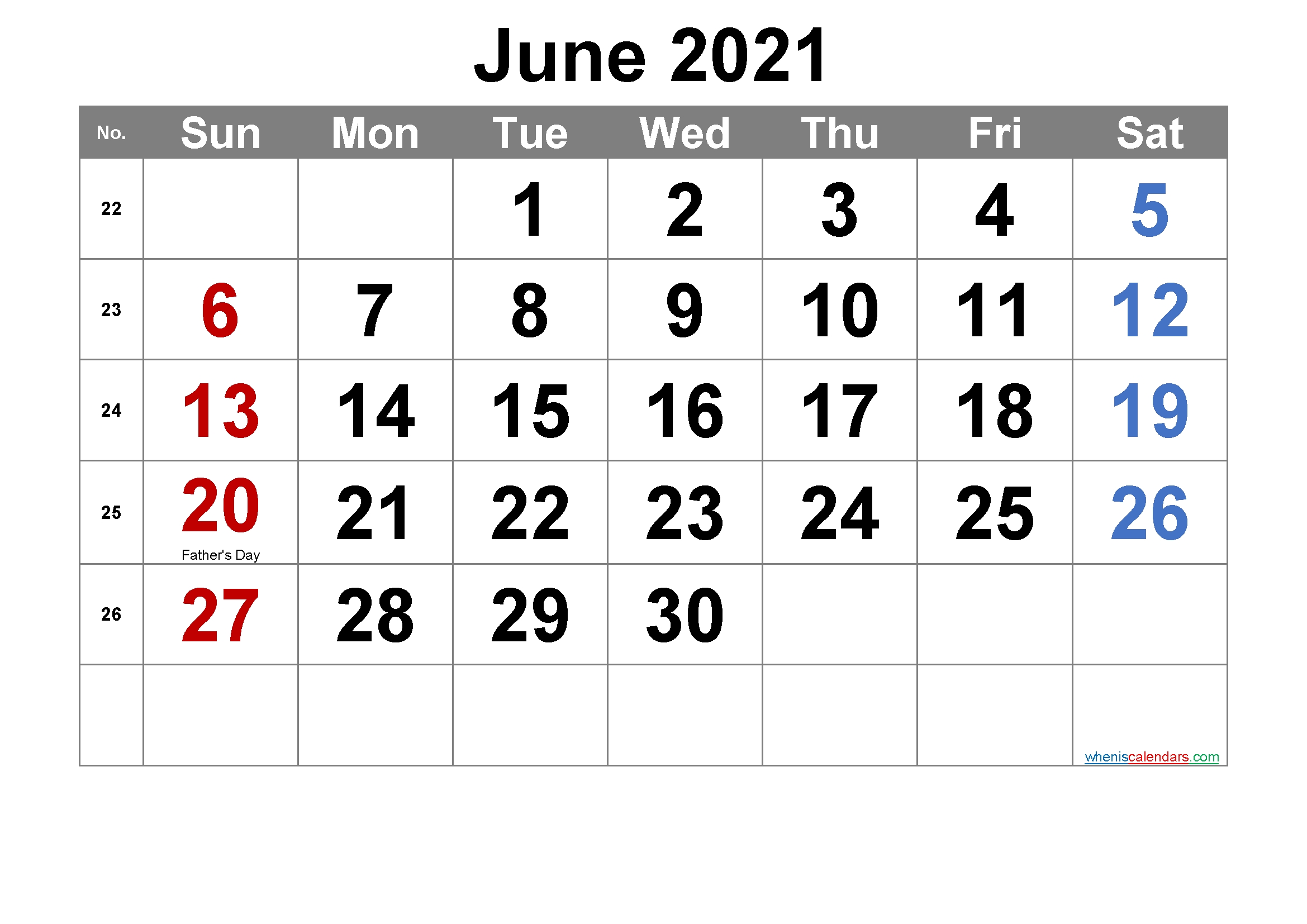 Printable June 2021 Calendar With Holidays - Free Printable 2021 Monthly Calendar With Holidays Month Of June 2021 Calendar