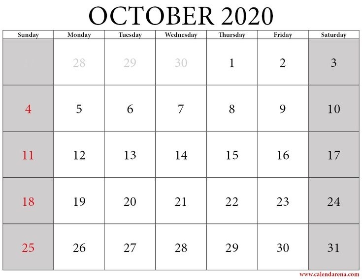 Printable October 2020 Calendar | Printable December Calendar, Calendar Printables, October October 2021 Jewish Calendar
